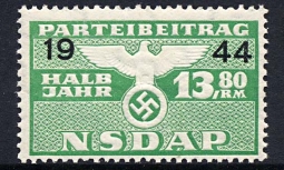 Nazi Party Dues Stamp  1944 13.80RM